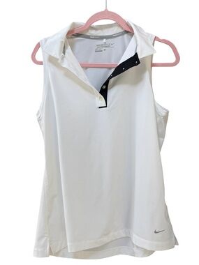 Nike Women’s White Sleeveless Polo Golf Top Size L